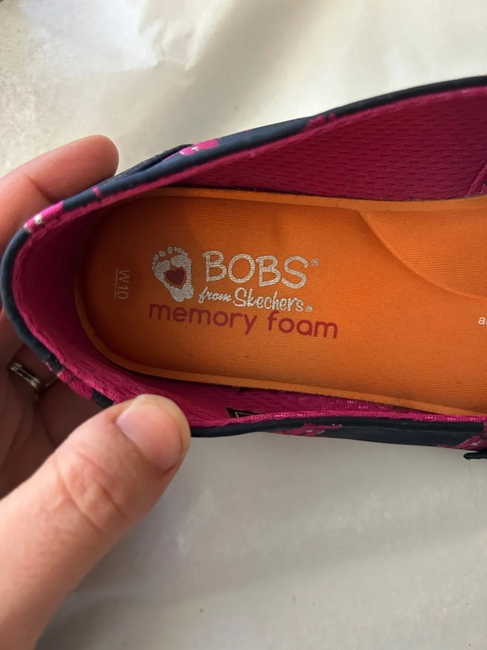 Skechers Women’s Navy Slip-On Flats with Pink Dogs Size 10 - Picture 6 of 6